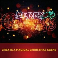 Stockholm Christmas Lights LED Rope Letter MERRY CHRISTMAS Sign Outdoor Garden 185x70CM -Christmas Lights Store 225797 2384229 F