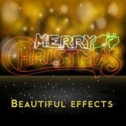 Stockholm Christmas Lights LED Rope Letter MERRY CHRISTMAS Sign Outdoor Garden 185x70CM -Christmas Lights Store 225797 2384231 F