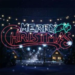 Stockholm Christmas Lights LED Rope Letter MERRY CHRISTMAS Sign Outdoor Garden 185x70CM