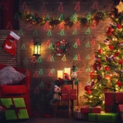 Stockholm Christmas Lights Solar Laser Dots With Motion Red/Green Icons Party Garden Decorations