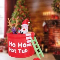 Stockholm Christmas Lights 1.5M LED Inflatable Santa Claus In Hot Tub Outdoor Garden Xmas