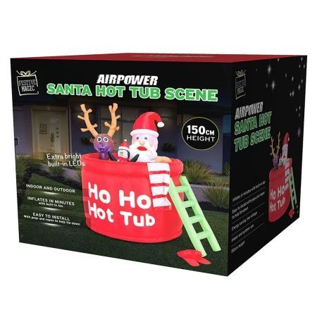 Stockholm Christmas Lights 1.5M LED Inflatable Santa Claus In Hot Tub Outdoor Garden Xmas 4 Stockholm Christmas Lights 1.5M LED Inflatable Santa Claus In Hot Tub Outdoor Garden Xmas - Image 4