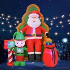 Stockholm Christmas Lights 1.8M Led Inflatable Santa On Chair Cute Elf Outdoor Xmas Motif -Christmas Lights Store 225809 2384311 F