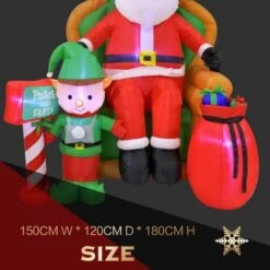 Stockholm Christmas Lights 1.8M Led Inflatable Santa On Chair Cute Elf Outdoor Xmas Motif -Christmas Lights Store 225809 2384319 F