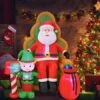 Stockholm Christmas Lights 1.8M Led Inflatable Santa On Chair Cute Elf Outdoor Xmas Motif