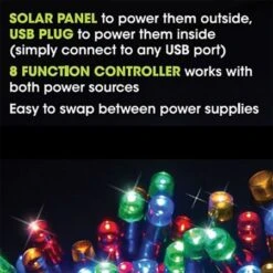 Stockholm Christmas Lights 500 LEDs Solar String Fariy Outdoor Garden Xmas Decoration 39M -Christmas Lights Store 225813 1767401 F