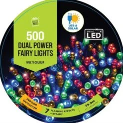 Stockholm Christmas Lights 500 LEDs Solar String Fariy Outdoor Garden Xmas Decoration 39M -Christmas Lights Store 225813 1767409 F