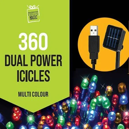 Stockholm Christmas Lights 360 LEDs Solar Icicle Curtain String Outdoor Garden Xmas 7M 2 Stockholm Christmas Lights 360 LEDs Solar Icicle Curtain String Outdoor Garden Xmas 7M - Image 2