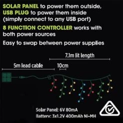 Stockholm Christmas Lights 360 LEDs Solar Icicle Curtain String Outdoor Garden Xmas 7M 10 Stockholm Christmas Lights 360 LEDs Solar Icicle Curtain String Outdoor Garden Xmas 7M -Christmas Lights Store 225815 2384407 F