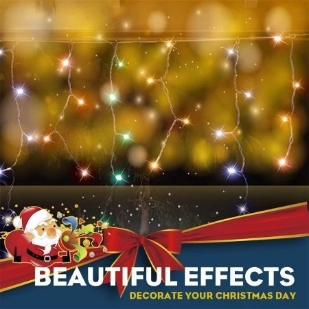 Stockholm Christmas Lights 360 LEDs Solar Icicle Curtain String Outdoor Garden Xmas 7M 8 Stockholm Christmas Lights 360 LEDs Solar Icicle Curtain String Outdoor Garden Xmas 7M - Image 8