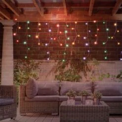 Stockholm Christmas Lights 360 LEDs Solar Icicle Curtain String Outdoor Garden Xmas 7M