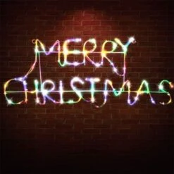 Stockholm Christmas Lights 60 LEDs Solar MERRY CHRISTMAS Sign Outdoor Garden Xmas 68cx27CM -Christmas Lights Store 225817 2384421 F
