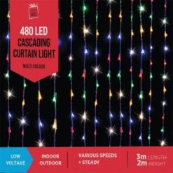 Stockholm Christmas Lights 480 LEDs Window Curtain Multi Color Xmas Outdoor Decor 3x2M 12 Stockholm Christmas Lights 480 LEDs Window Curtain Multi Color Xmas Outdoor Decor 3x2M -Christmas Lights Store 225825 2384465 F