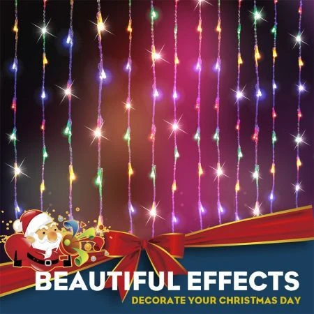 Stockholm Christmas Lights 480 LEDs Window Curtain Multi Color Xmas Outdoor Decor 3x2M 2 Stockholm Christmas Lights 480 LEDs Window Curtain Multi Color Xmas Outdoor Decor 3x2M - Image 2