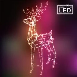 Stockholm Christmas Lights 250 LEDs Standing Reindeer Warm White Outdoor Garden Xmas 110CM