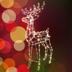 Stockholm Christmas Lights 250 LEDs Standing Reindeer Warm White Outdoor Garden Xmas 110CM -Christmas Lights Store 225835 1767647 F