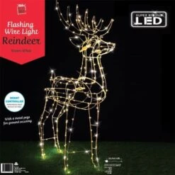 Stockholm Christmas Lights 250 LEDs Standing Reindeer Warm White Outdoor Garden Xmas 110CM -Christmas Lights Store 225835 1767649 F