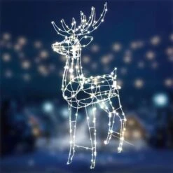 Stockholm Christmas Lights 250 LEDs Standing Reindeer Warm White Outdoor Garden Xmas 110CM -Christmas Lights Store 225835 1767651 F