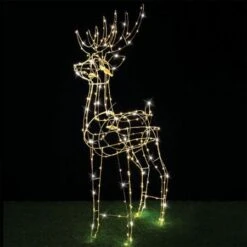 Stockholm Christmas Lights 250 LEDs Standing Reindeer Warm White Outdoor Garden Xmas 110CM -Christmas Lights Store 225835 1767659 F