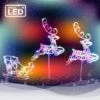 Stockholm Christmas Lights 120 LEDs Sleigh + Reindeers Multi Color Xmas Outdoor Garden Decor 3M