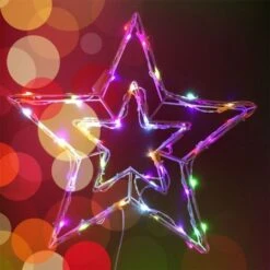 Stockholm Christmas Lights 60 LEDs Rope Star Multi-Colour Xmas Outdoor Garden Decor 48CM -Christmas Lights Store 225843 1767727 F