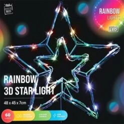 Stockholm Christmas Lights 60 LEDs Rope Star Multi-Colour Xmas Outdoor Garden Decor 48CM -Christmas Lights Store 225843 1767729 F