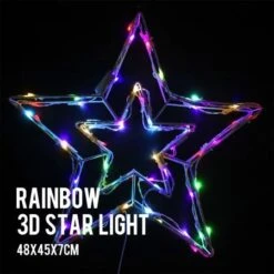 Stockholm Christmas Lights 60 LEDs Rope Star Multi-Colour Xmas Outdoor Garden Decor 48CM -Christmas Lights Store 225843 1767731 F