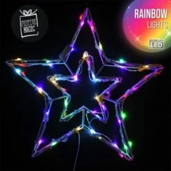 Stockholm Christmas Lights 60 LEDs Rope Star Multi-Colour Xmas Outdoor Garden Decor 48CM -Christmas Lights Store 225843 1767733 F