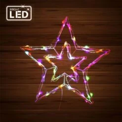 Stockholm Christmas Lights 60 LEDs Rope Star Multi-Colour Xmas Outdoor Garden Decor 48CM -Christmas Lights Store 225843 1767737 F