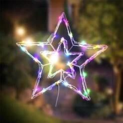Stockholm Christmas Lights 60 LEDs Rope Star Multi-Colour Xmas Outdoor Garden Decor 48CM -Christmas Lights Store 225843 1767739 F