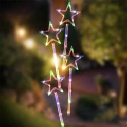 Stockholm Christmas Lights 4pcs LED Solar Stars Multi Color Path Outdoor Garden Xmas Decor -Christmas Lights Store 225847 1767767 F