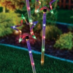 Stockholm Christmas Lights 4pcs LED Solar Stars Multi Color Path Outdoor Garden Xmas Decor -Christmas Lights Store 225847 1767771 F