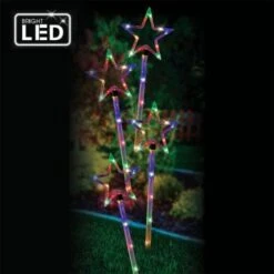 Stockholm Christmas Lights 4pcs LED Solar Stars Multi Color Path Outdoor Garden Xmas Decor -Christmas Lights Store 225847 1767779 F