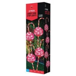 Stockholm Christmas Lights 4pcs LED Candy Canes STOP Sign Path Outdoor Garden Decoration 80CM -Christmas Lights Store 225851 1767821 F