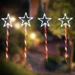 Stockholm Christmas Lights 4pcs LED Candy Stars Path Outdoor Garden Decoration 74CM -Christmas Lights Store 225853 1767831 F