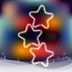 Stockholm Christmas Lights 3pcs LED Star Multi Colour Path Outdoor Garden Decoration 60CM -Christmas Lights Store 225861 1767917 F