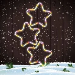 Stockholm Christmas Lights 3pcs LED Star Multi Colour Path Outdoor Garden Decoration 60CM -Christmas Lights Store 225861 1767919 F