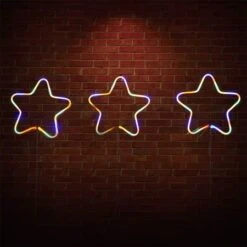 Stockholm Christmas Lights 3pcs LED Star Multi Colour Path Outdoor Garden Decoration 60CM -Christmas Lights Store 225861 1767923 F