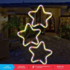 Stockholm Christmas Lights 3pcs LED Star Multi Colour Path Outdoor Garden Decoration 60CM -Christmas Lights Store 225861 1767927 F