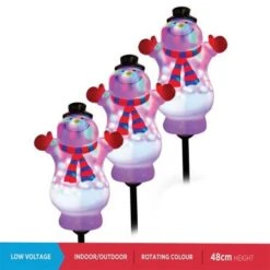 Stockholm Christmas Lights 3pcs LED Snowman Auto Disco Effect Path Outdoor Garden Decoration 47CM -Christmas Lights Store 225863 2384491 F