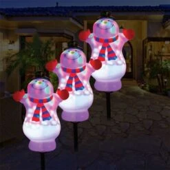 Stockholm Christmas Lights 3pcs LED Snowman Auto Disco Effect Path Outdoor Garden Decoration 47CM -Christmas Lights Store 225863 2384499 F