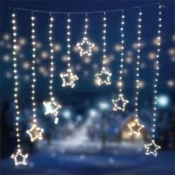 Stockholm Christmas Lights 307 LEDs Curtain Star Warm White Outdoor Garden Decoration -Christmas Lights Store 225867 1767979 F