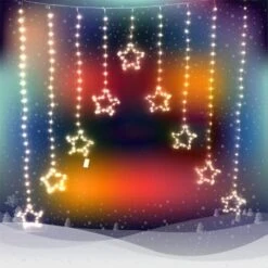 Stockholm Christmas Lights 307 LEDs Curtain Star Warm White Outdoor Garden Decoration -Christmas Lights Store 225867 1767983 F