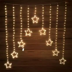 Stockholm Christmas Lights 307 LEDs Curtain Star Warm White Outdoor Garden Decoration -Christmas Lights Store 225867 1767985 F