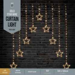 Stockholm Christmas Lights 307 LEDs Curtain Star Warm White Outdoor Garden Decoration -Christmas Lights Store 225867 1767991 F