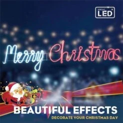 Stockholm Christmas Lights LED MERRY CHRISTMAS Sign Xmas Motif Home Garden Decor 160x29CM -Christmas Lights Store 225869 2384537 F