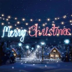 Stockholm Christmas Lights LED MERRY CHRISTMAS Sign Xmas Motif Home Garden Decor 160x29CM
