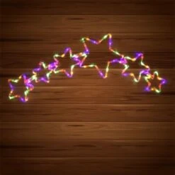 Stockholm Christmas Lights LED Rope Stars Banner Multi Color Xmas Party Outdoor 94x40CM -Christmas Lights Store 225871 2384547 F