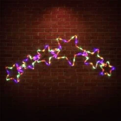 Stockholm Christmas Lights LED Rope Stars Banner Multi Color Xmas Party Outdoor 94x40CM -Christmas Lights Store 225871 2384549 F