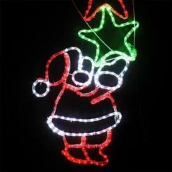 Stockholm Christmas Lights LED Rope Santa Claus Pulling Stars Outdoor Garden Xmas 144x49CM -Christmas Lights Store 225873 2384561 F